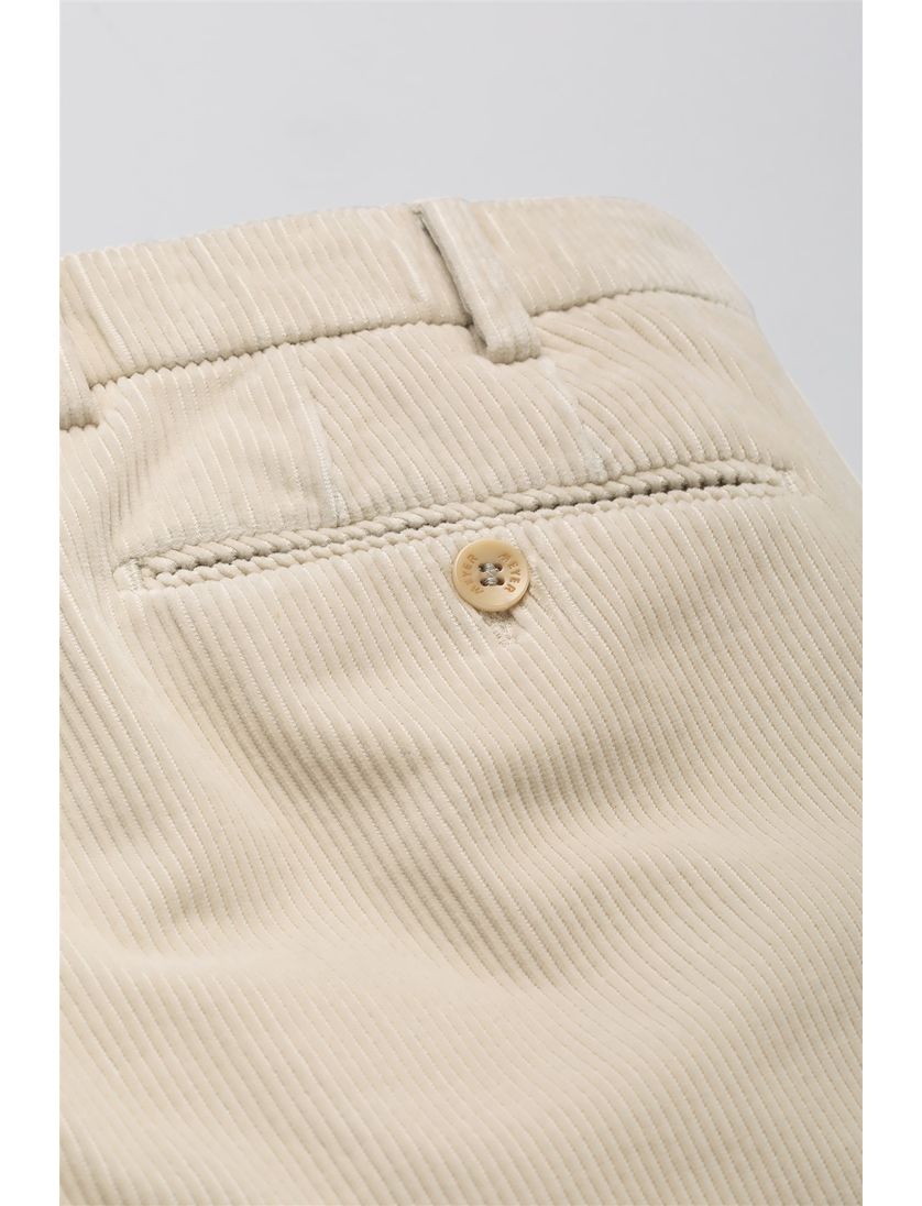 katoenen Meyer corduroy broek beige effen normale fit