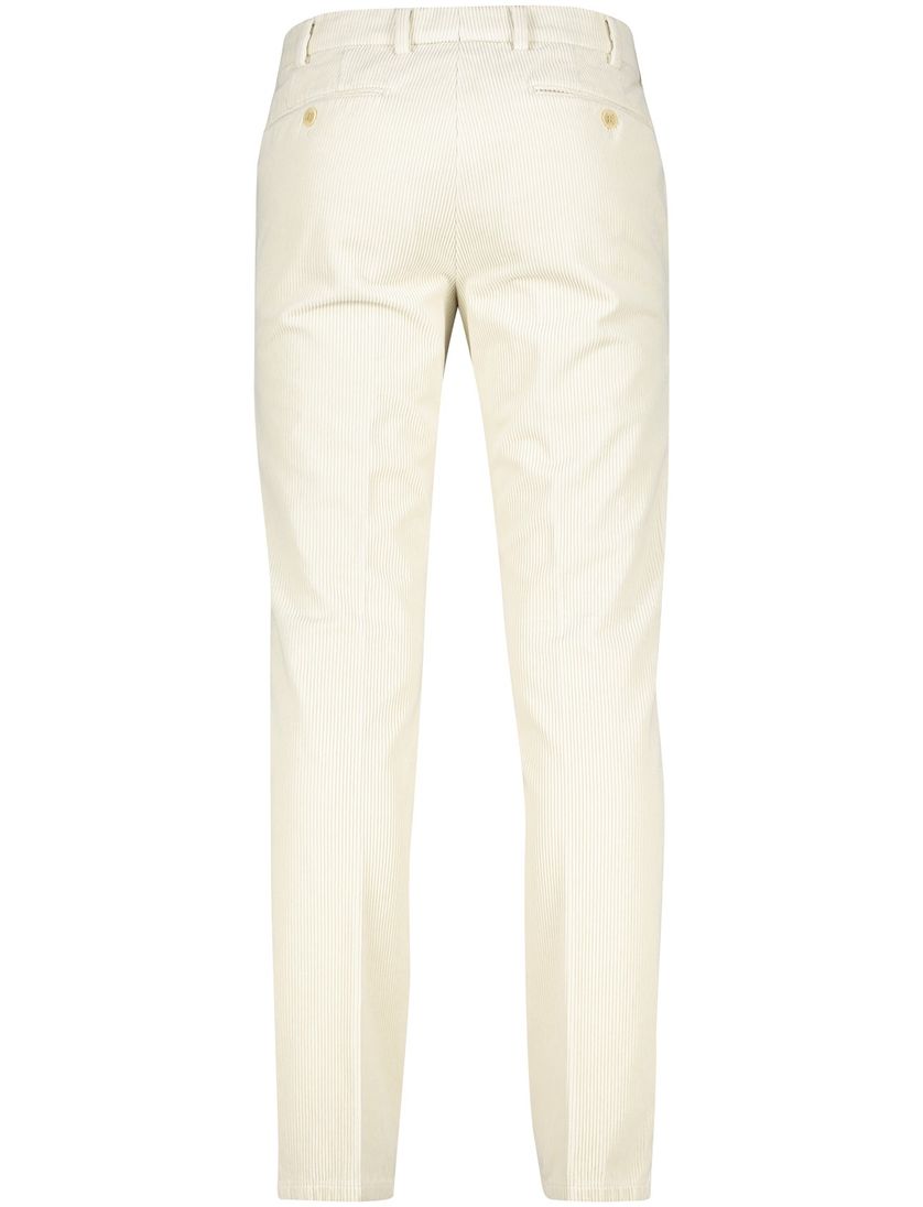 katoenen Meyer corduroy broek beige effen normale fit