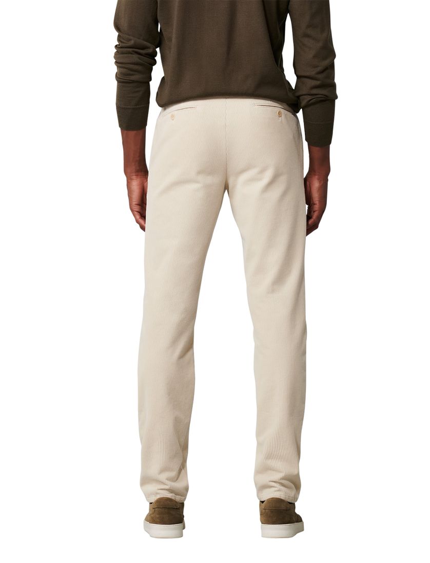 katoenen Meyer corduroy broek beige effen normale fit