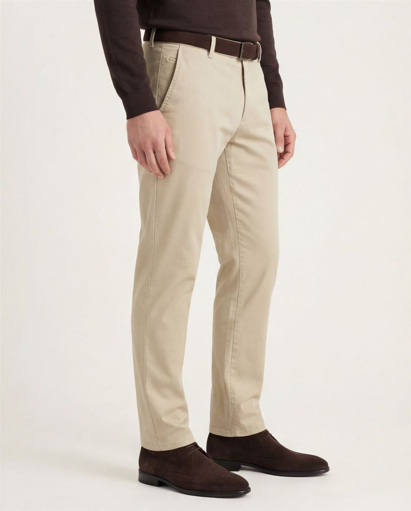 Meyer Pantalon chino beige katoen