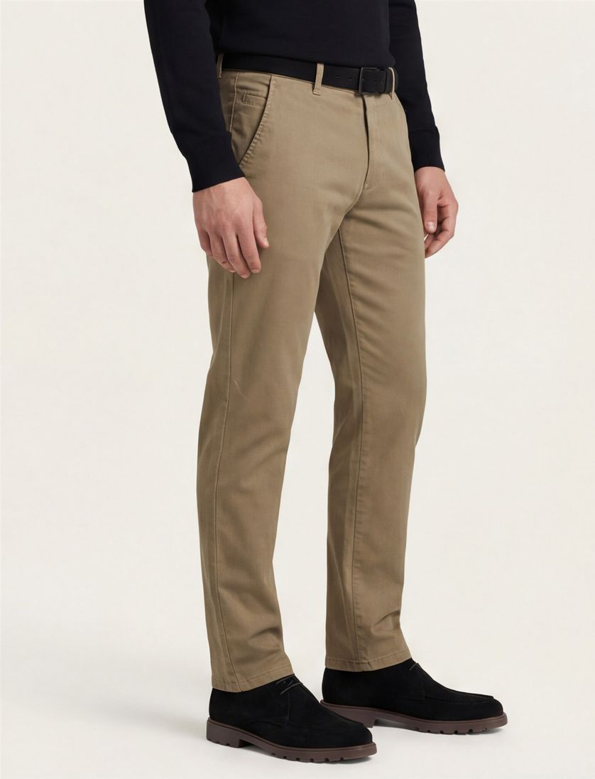 Meyer Pantalon chino bruin katoen