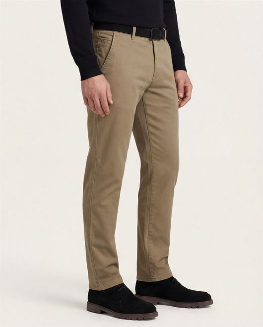 Meyer Pantalon chino slim fit bruin