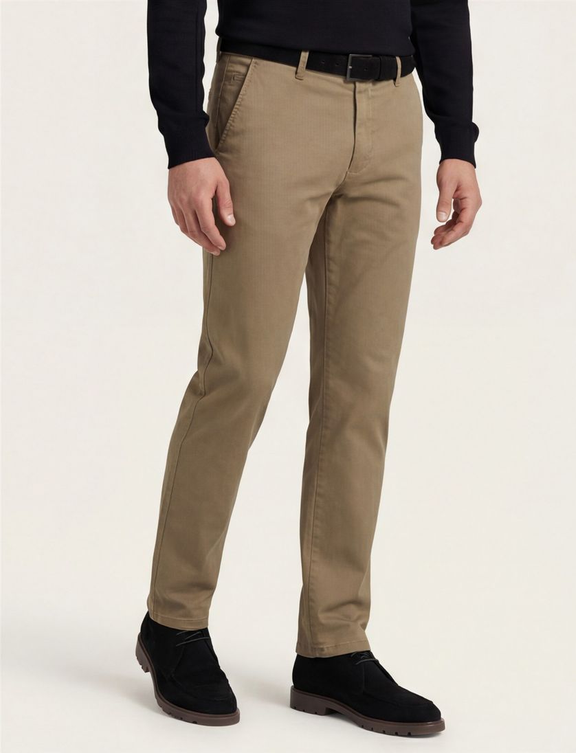 Meyer Pantalon chino bruin katoen