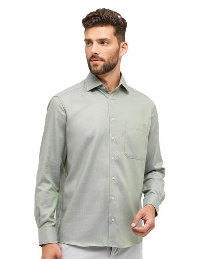 Eterna katoenen Eterna overhemd Comfort Fit groen wijde fit