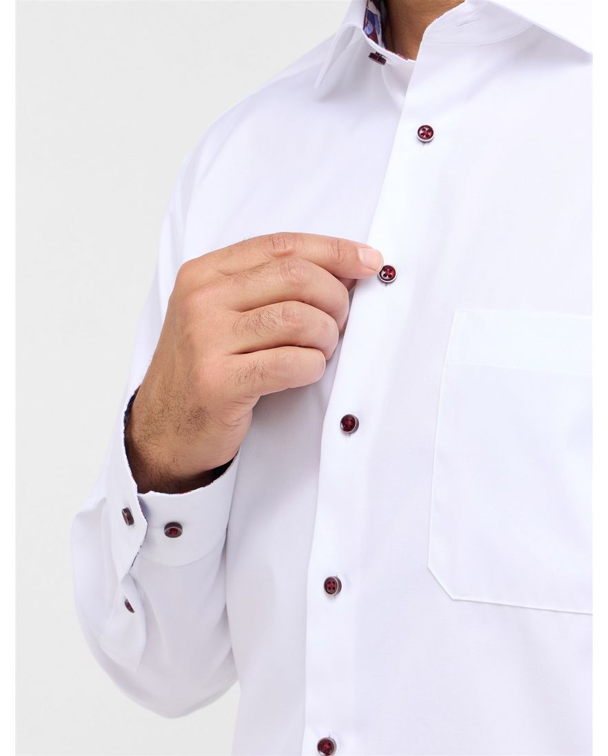 Eterna overhemd wijde fit wit effen