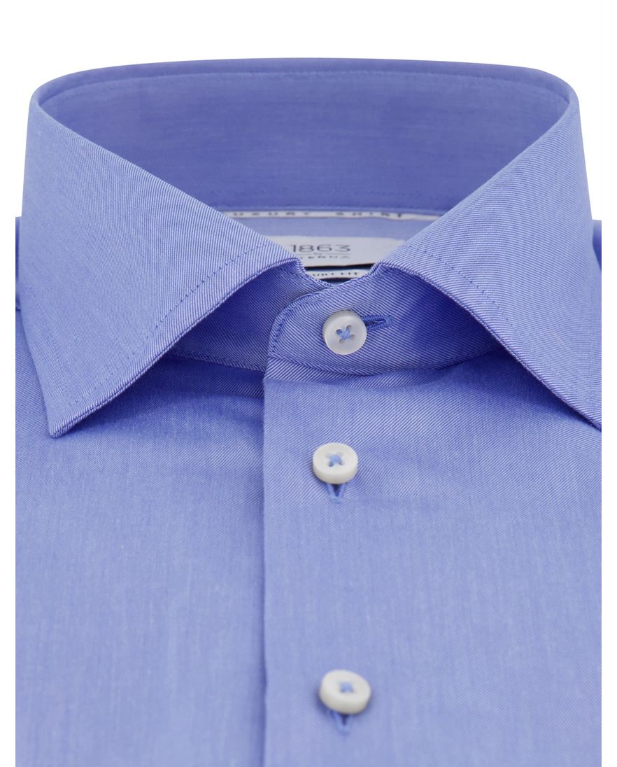 Eterna Luxury Comfort Fit overhemd effen blauw