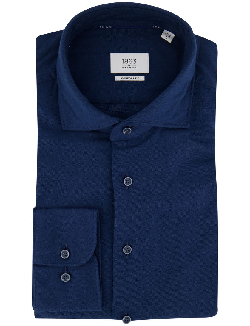 Eterna overhemd blauw effen comfort fit
