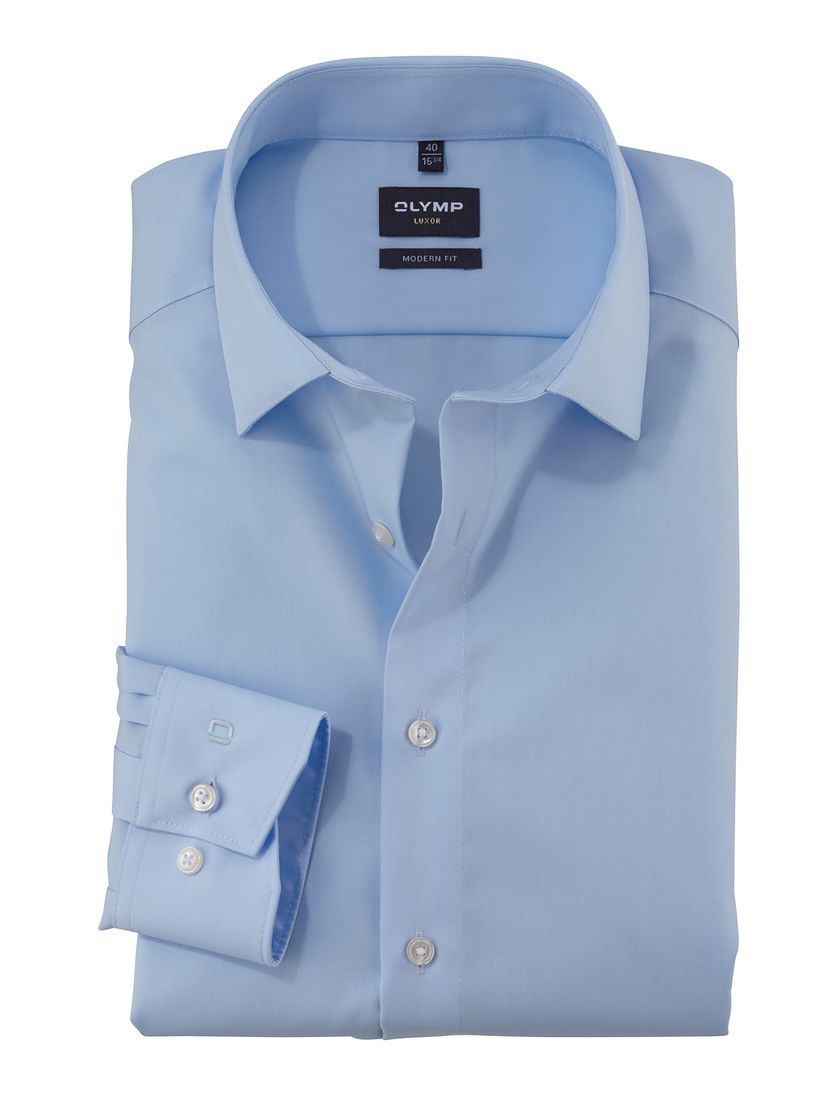 Olymp overhemd lichtblauw Modern Fit 100% katoen