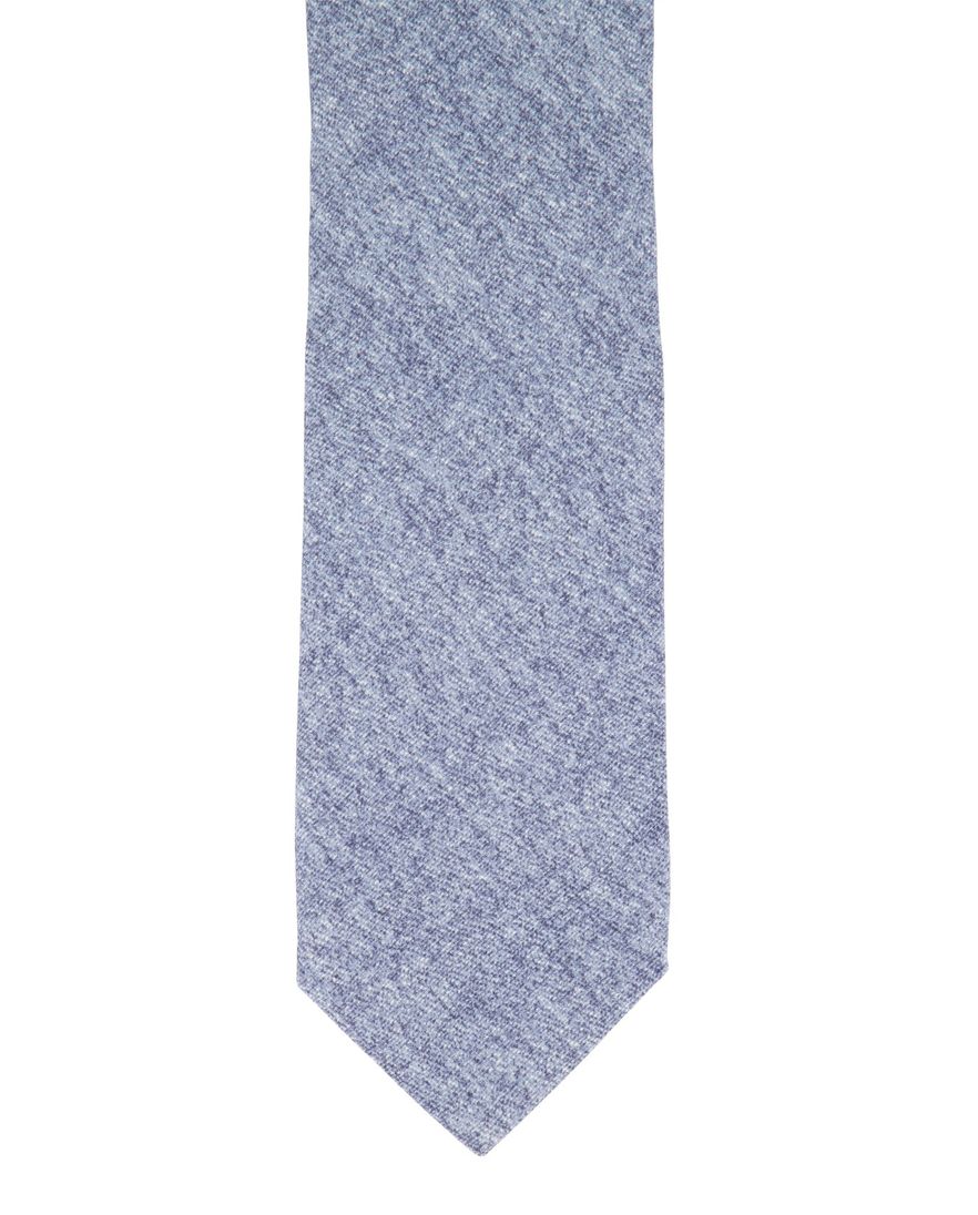 Profuomo stropdas blauw geprint 100% zijde