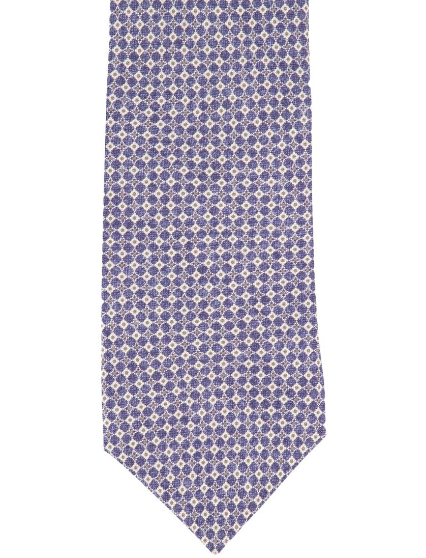 Profuomo stropdas geprint paars wit zijde