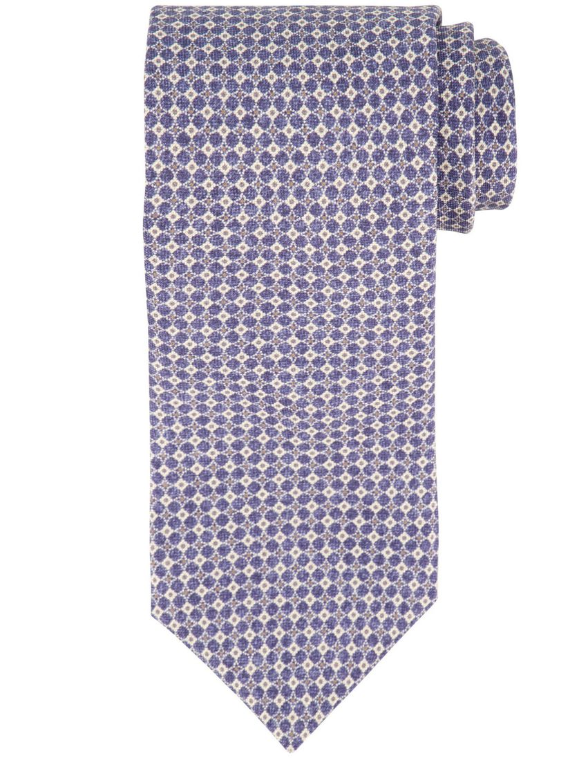 Profuomo stropdas geprint paars wit zijde