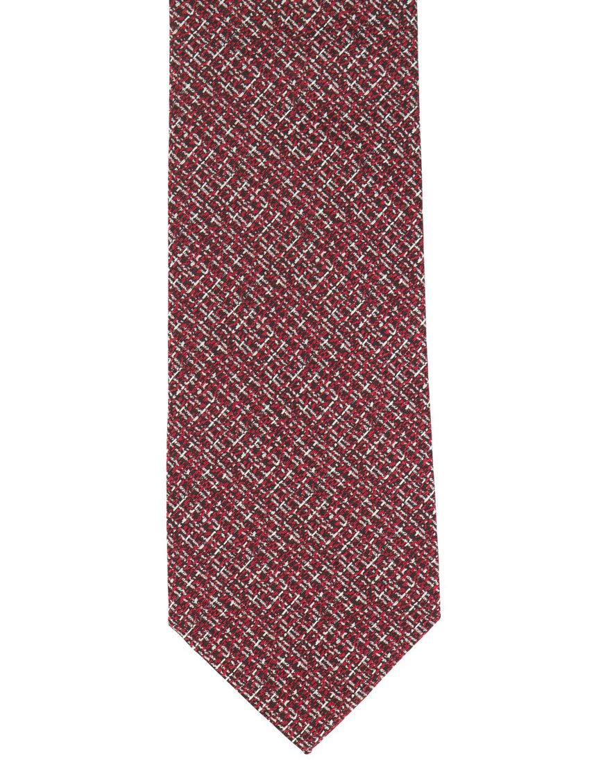 Profuomo stropdas rood wit geprint zijde