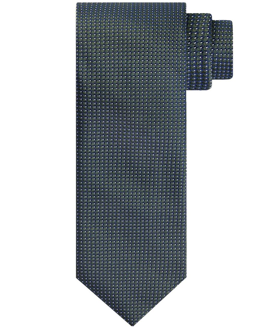 Profuomo stropdas groen print 100% zijde