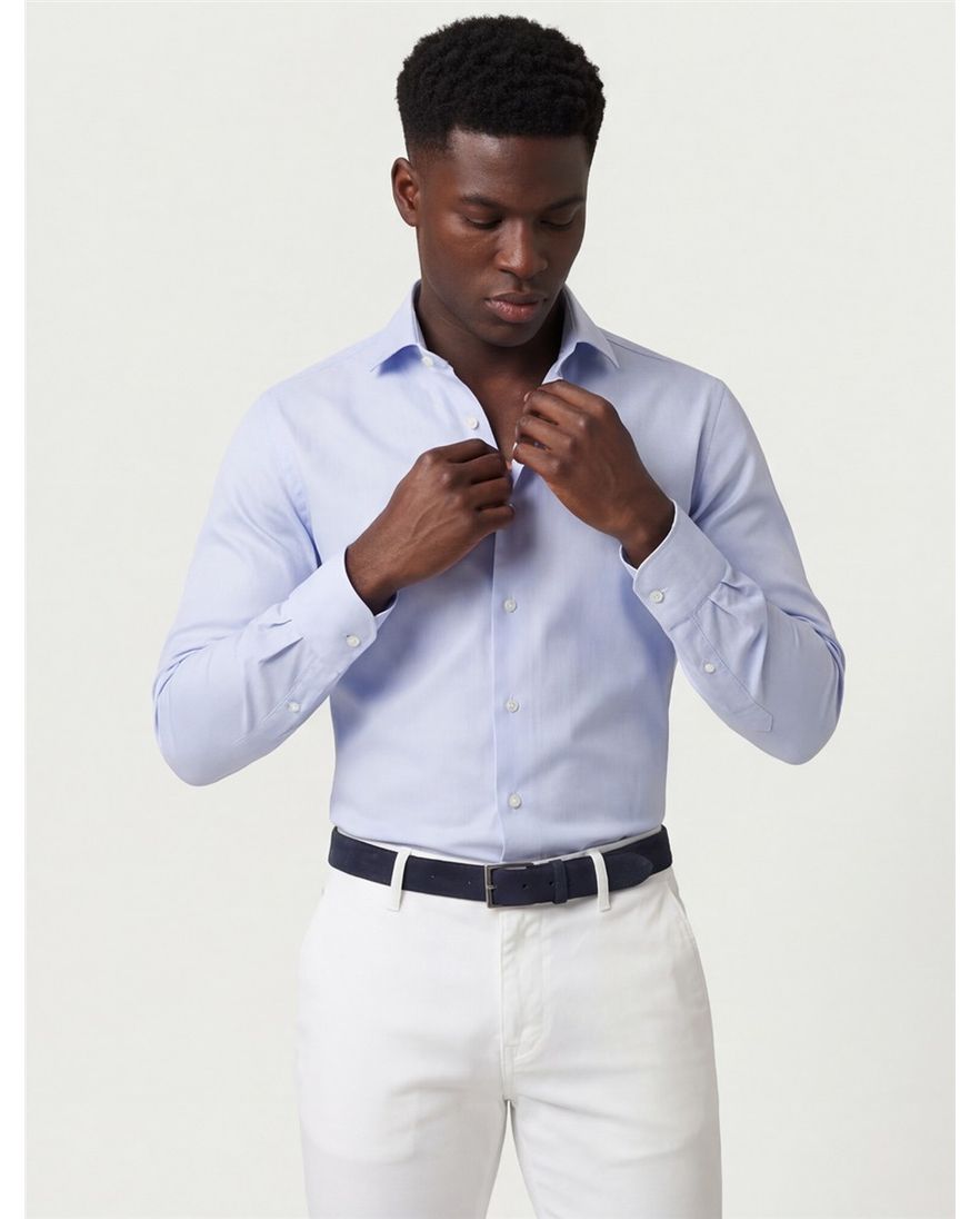 Profuomo business overhemd lichtblauw effen