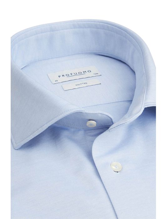 Profuomo overhemd lichtblauw knitted