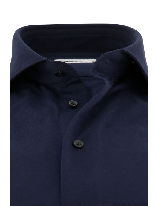 business overhemd Profuomo donkerblauw effen katoen slim fit