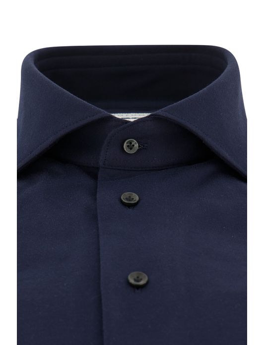 business overhemd Profuomo donkerblauw effen katoen slim fit