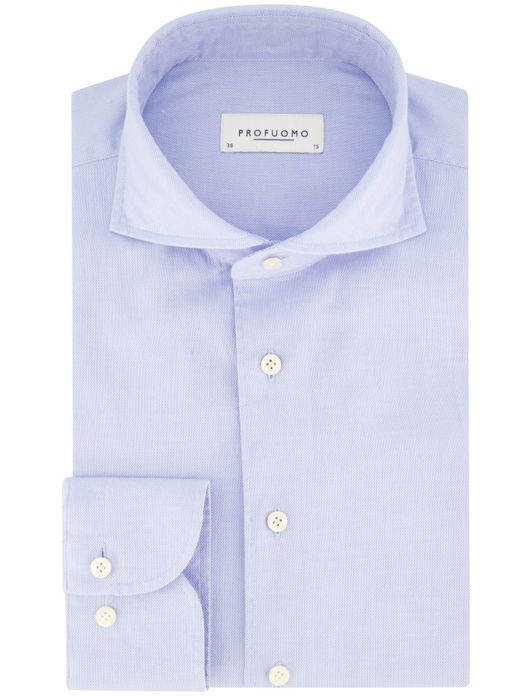 business overhemd Profuomo lichtblauw effen katoen slim fit