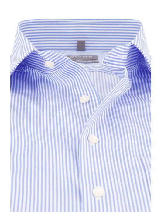 business overhemd Olymp Luxor Comfort Fit lichtblauw gestreept katoen wijde fit