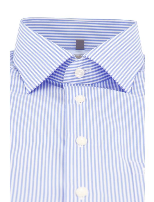 business overhemd Olymp Luxor Comfort Fit lichtblauw gestreept katoen wijde fit