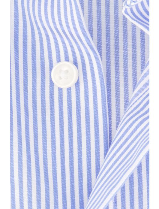 business overhemd Olymp Luxor Comfort Fit lichtblauw gestreept katoen wijde fit