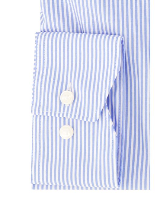 business overhemd Olymp Luxor Comfort Fit lichtblauw gestreept katoen wijde fit