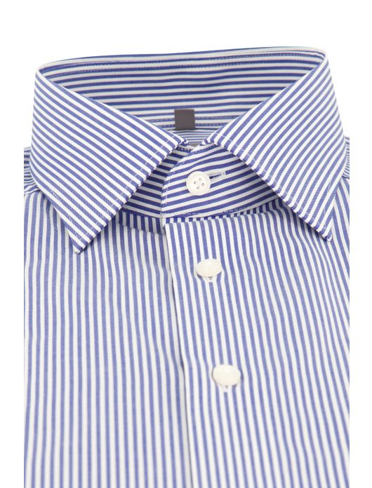 business overhemd Olymp blauw gestreept katoen wijde fit