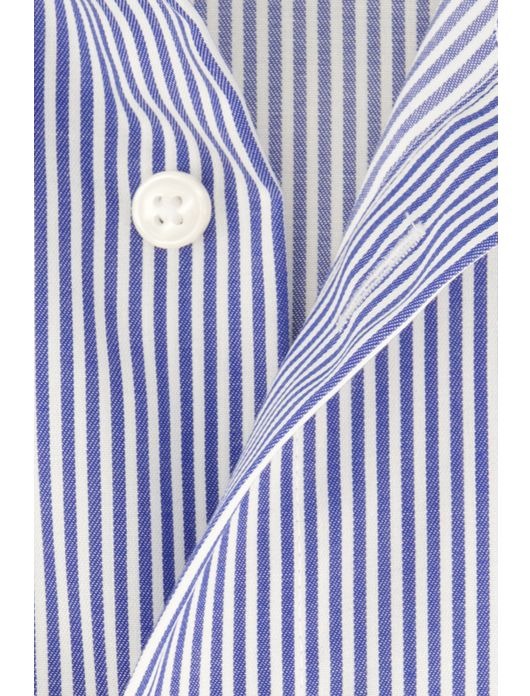 business overhemd Olymp blauw gestreept katoen wijde fit