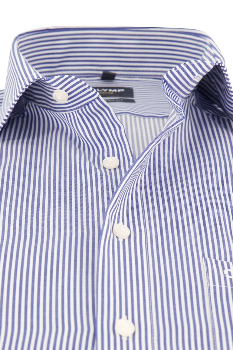 business overhemd Olymp blauw gestreept katoen normale fit