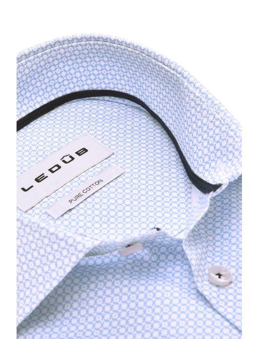 Ledub overhemd lichtblauw geprint