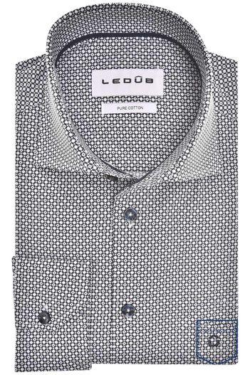 Ledub Ledub overhemd donkerblauw geprint normale fit