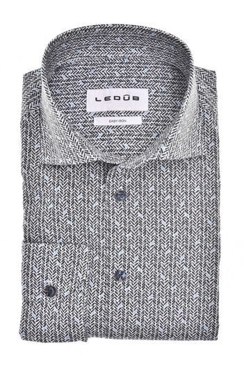 Ledub Ledub overhemd donkerblauw geprint normale fit