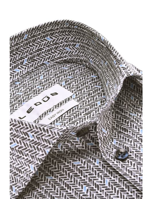 Ledub overhemd donkerblauw geprint