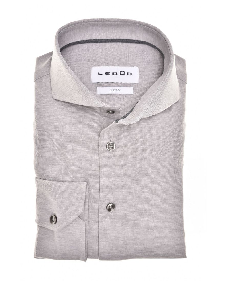 Ledub business overhemd slim fit grijs gemêleerd