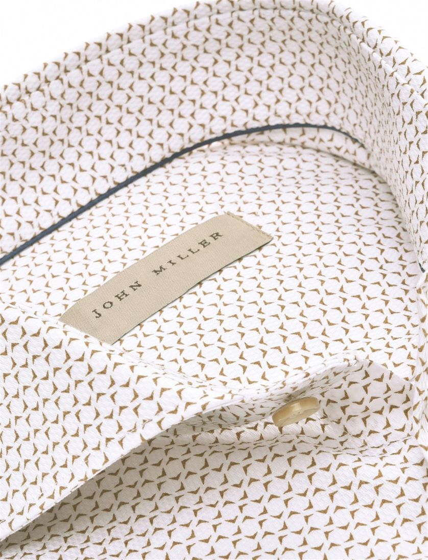 John Miller business overhemd wit beige geprint cut away