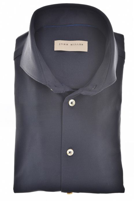 John Miller overhemd ml 7 donkerblauw hyperstretch