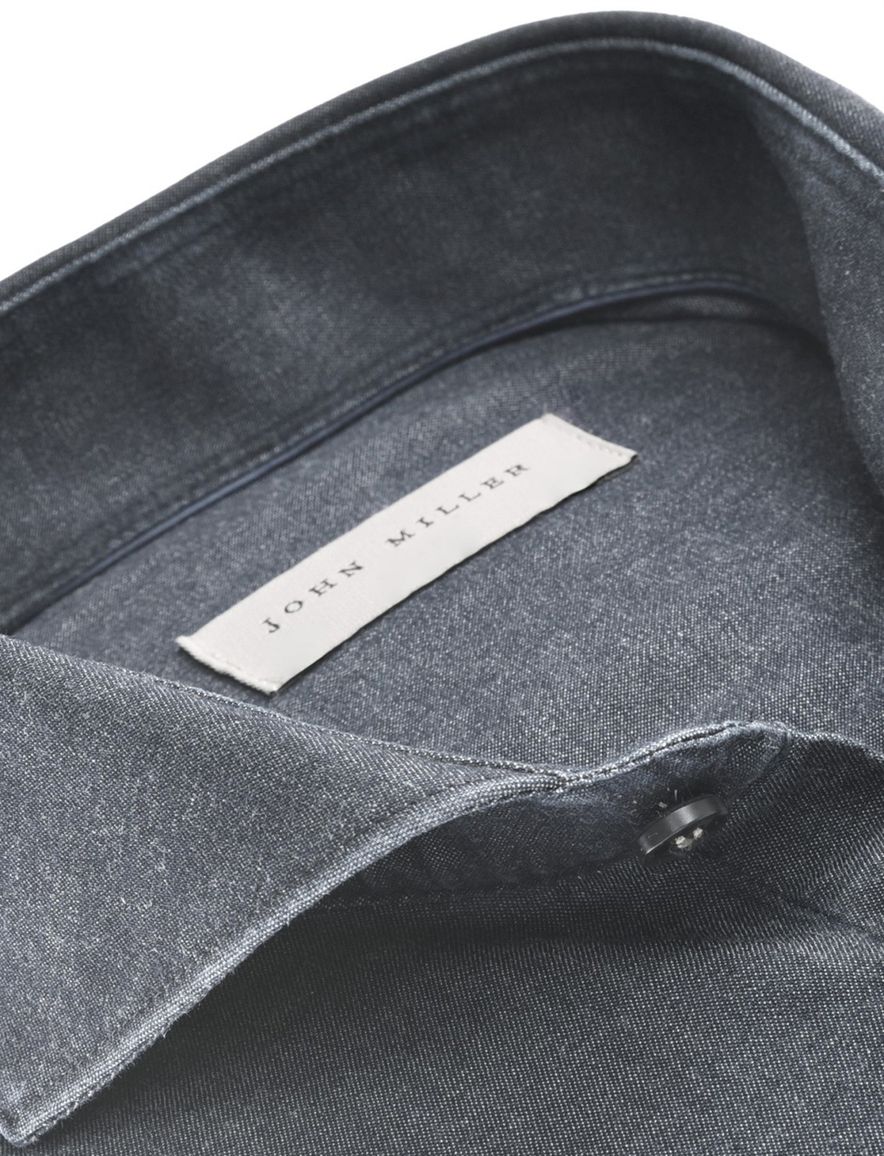 John Miller zakelijk overhemd donkerblauw slim fit cutaway boord