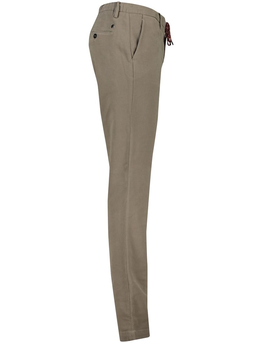 katoenen broek Alberto Jump effen bruin slim fit