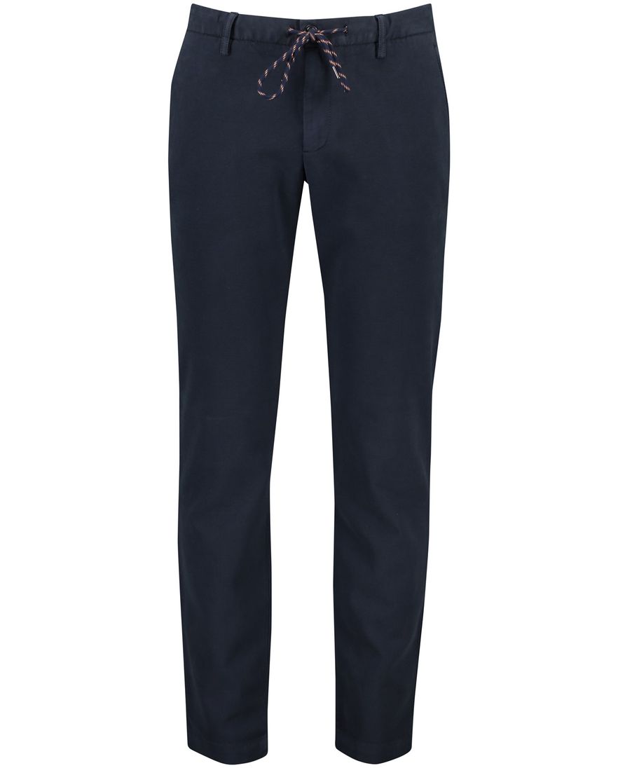 Alberto katoenen broek effen donkerblauw slim fit