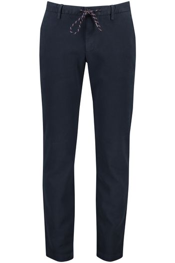 Alberto katoenen broek Alberto effen donkerblauw katoen slim fit