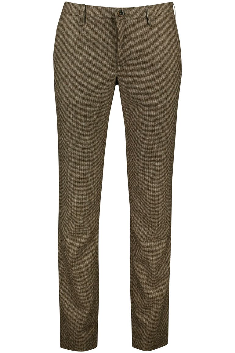 Alberto chino Rob bruin geruit wol slim fit