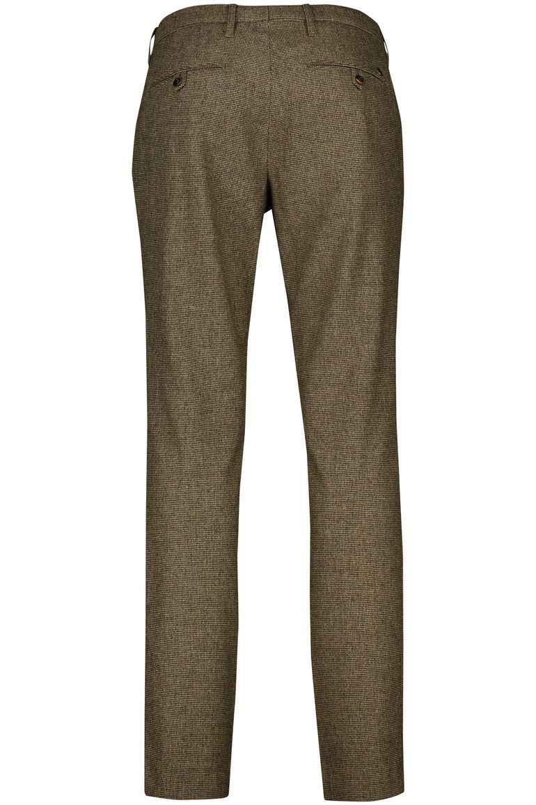 Alberto chino Rob bruin geruit wol slim fit