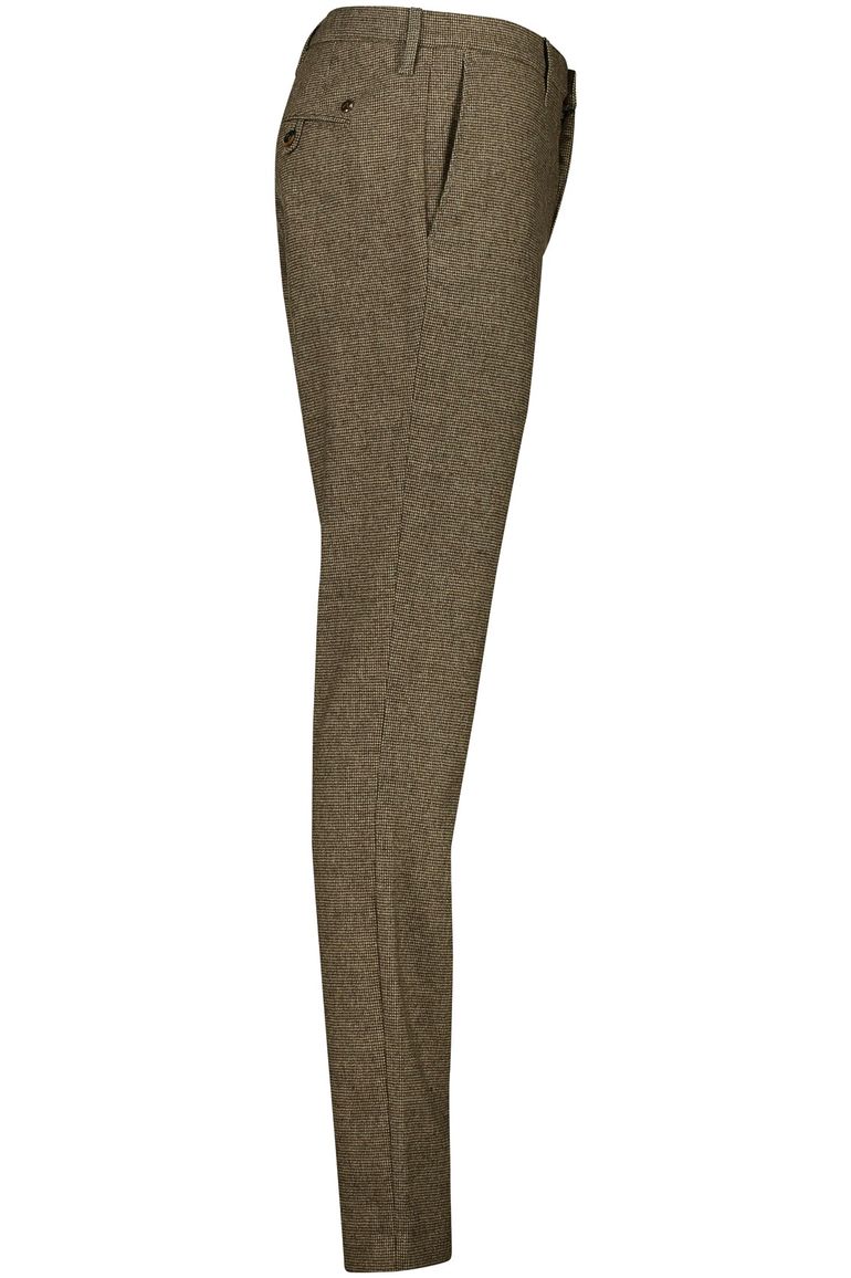 Alberto chino Rob bruin geruit wol slim fit
