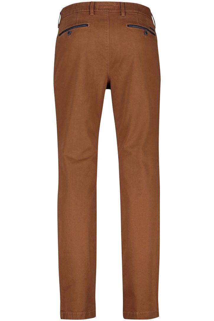 katoenen Gardeur broek flatfront bruin effen normale fit