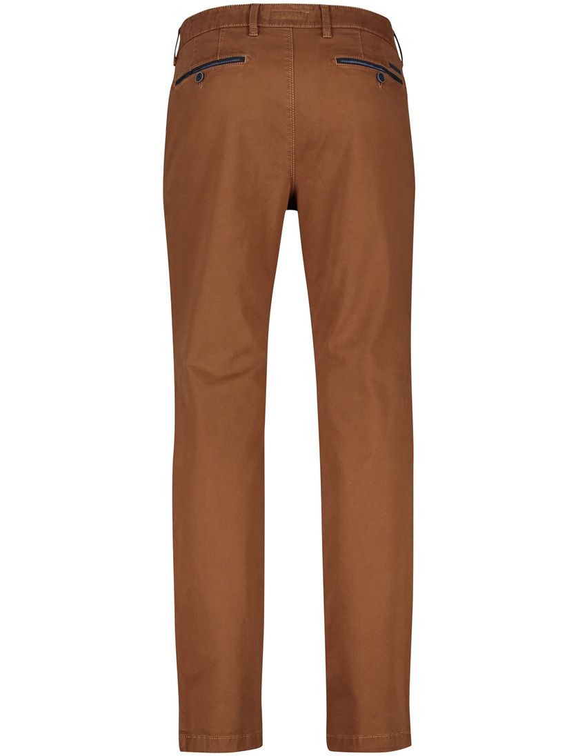 katoenen Gardeur broek flatfront bruin effen normale fit