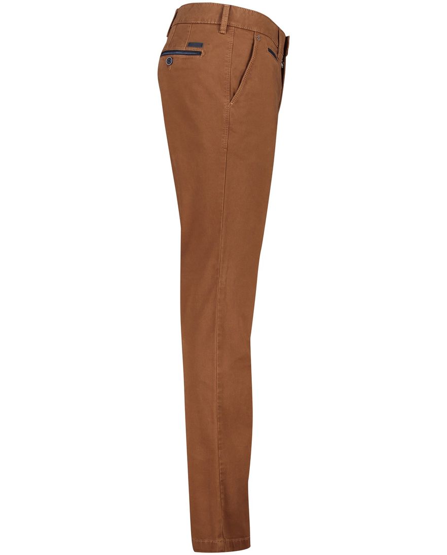 Gardeur katoenen broek bruin effen normale fit