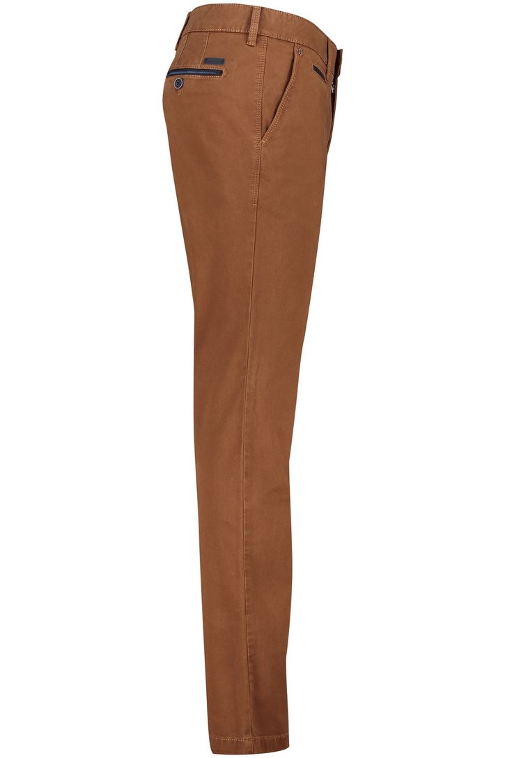 katoenen Gardeur broek flatfront bruin effen normale fit