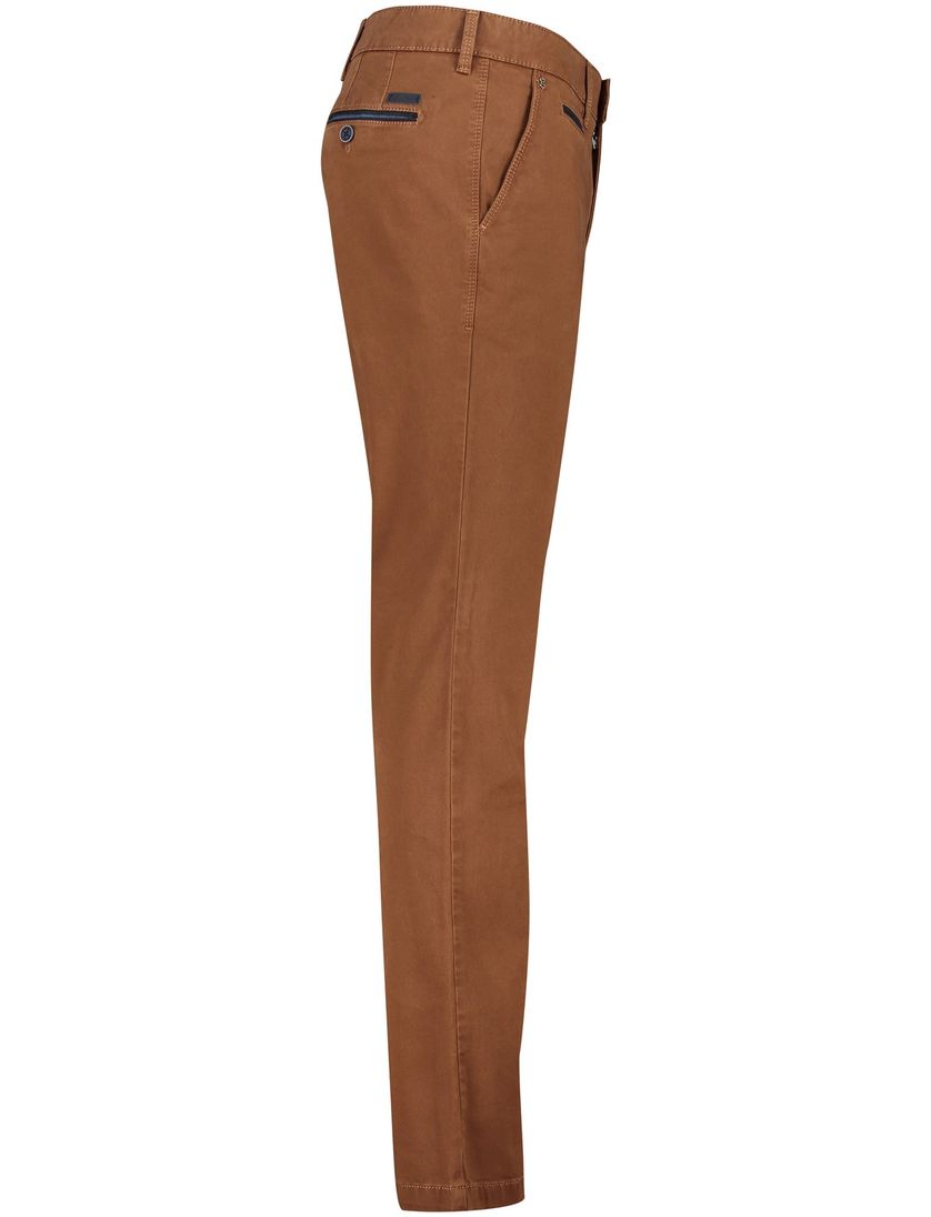 katoenen Gardeur broek flatfront bruin effen normale fit