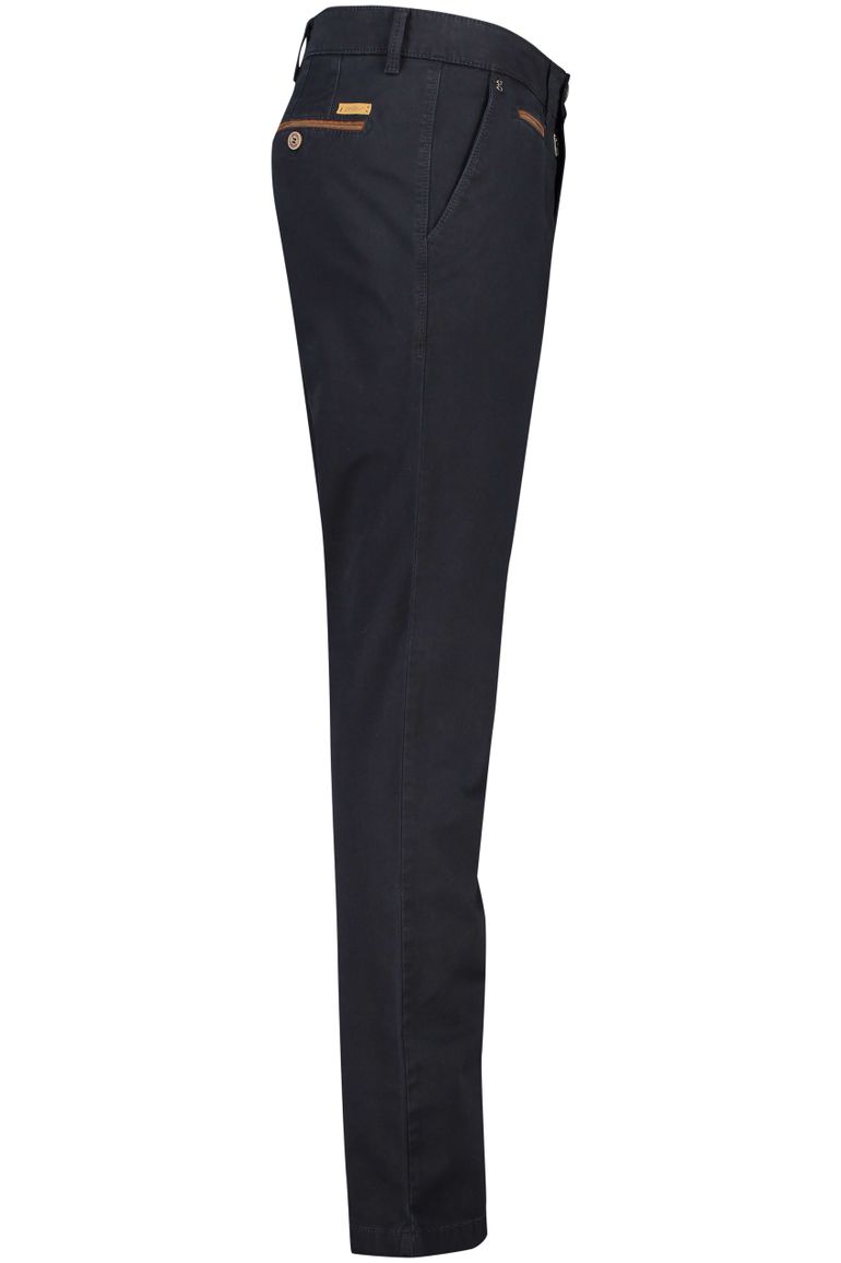 Gardeur katoenen broek effen donkerblauw normale fit