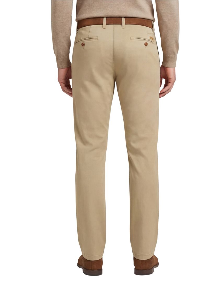 Pantalon katoen Gardeur effen beige Modern Fit